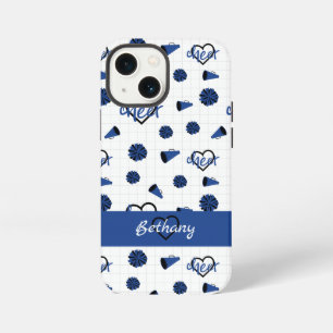 Etui iPhone 13 Mini Cœurs Blue Cheer, Pom-Poms, Motif Mégaphone