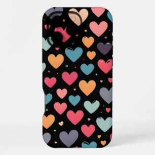 Coque iPhone 16 Pro Max Coeurs colorés Saint Valentin