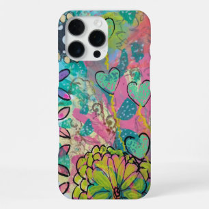 Coque iPhone 16 Pro Max Cœurs et Fleurs