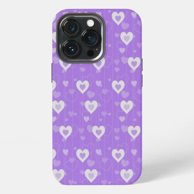 Coque iPhone Cœurs Violets Mignons (Dos)
