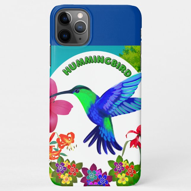 Coque iPhone Colibri au milieu de la beauté de la nature, Seren (Dos)