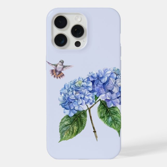 Coque iPhone Colibri et Hydrangea  (Verso)