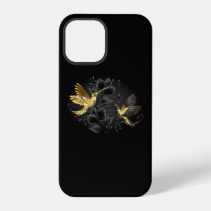Coque iPhone 12 Pro Colibri noir et or
