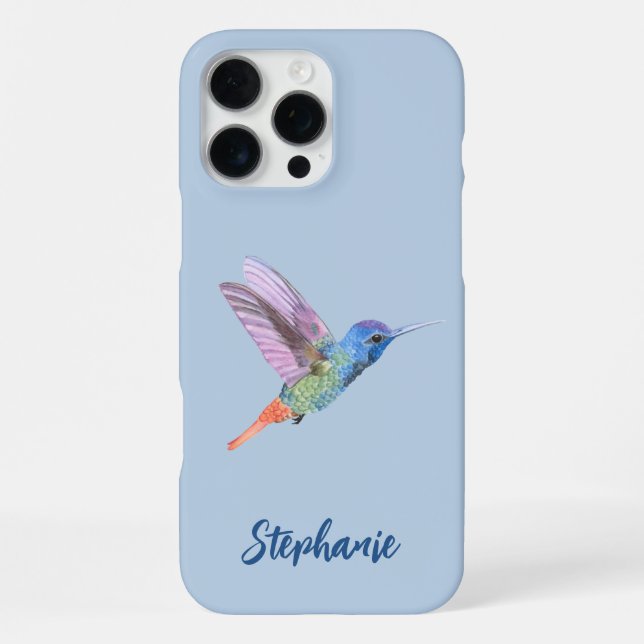 Coque iPhone Colibri Oiseau Bleu (Verso)