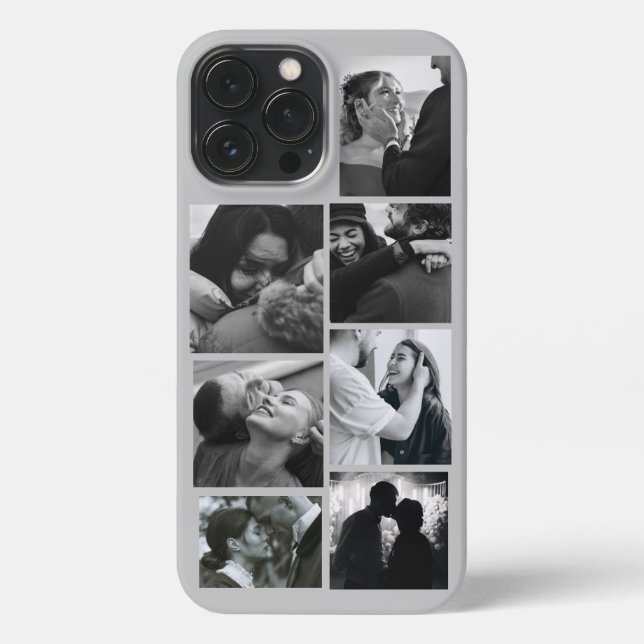 Coque iPhone Collage de photos personnalisées 7 sur Coque gris (Verso)
