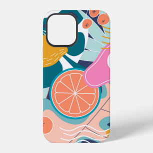 Coque iPhone 12 Collage moderne motif floral sans couture. Moderne
