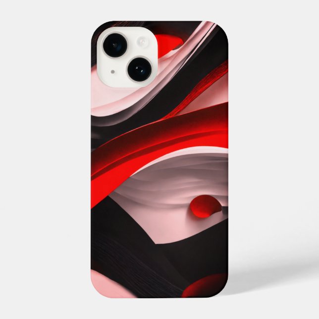 Coque iPhone Collection Abstraite Black & Red Design Premium - (Verso)