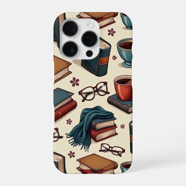 Coque iPhone Collection de café & de livres (Verso)