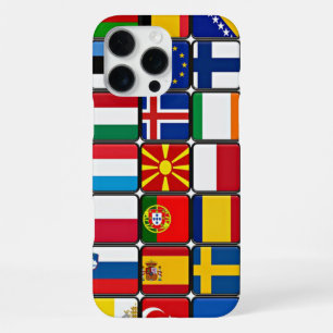 Coque iPhone 16 Pro Max Collection de drapeaux internationaux, drapeaux du