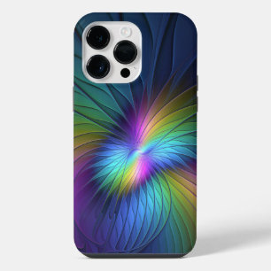Coque Pour Pour iPhone 14 Pro Max Coloré Avec Bleu Moderne Art Fractal Abstrait