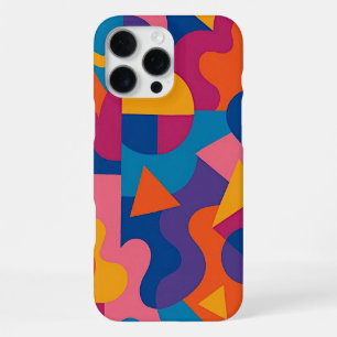 Coque iPhone 16 Pro Max Coloré Funky Formes Amorphes Motif d'art