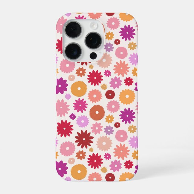 Coque iPhone Colorful Blooms Repeat Pattern (Verso)