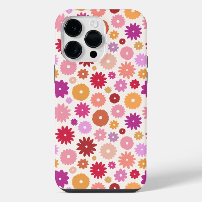 Coque iPhone Colorful Blooms Repeat Pattern (Verso)