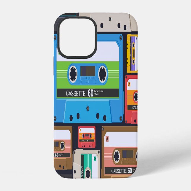 Coque iPhone Composition Abstraite des cassettes compactes (Verso)