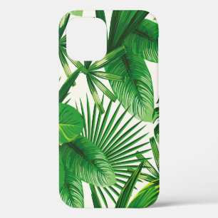 Coque iPhone 12 Composition de feuilles vertes naturelles tropical