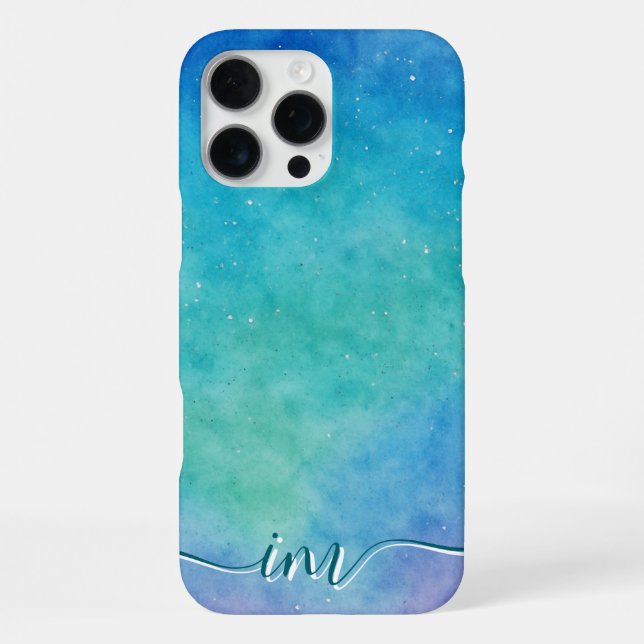 Coque iPhone Conception abstraite moderne avec Initiales et Nom (Verso)
