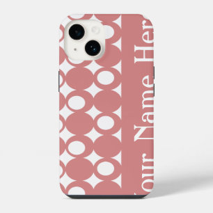 Coque Pour iPhone 14 Conception de boule de mode rose avec nom