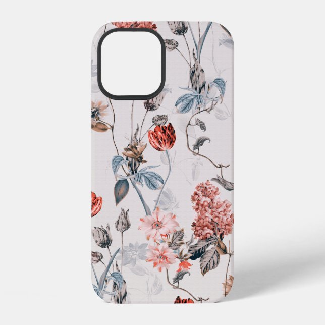 Coque iPhone conception de fleurs transparente avec fond clairf (Verso)