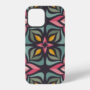 Coque iPhone 12 Conception de fond - fleurs et feuilles. Ornement