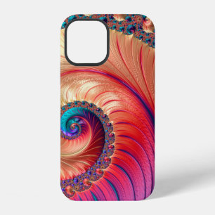 Coque iPhone 12 Conception de fractale générée par ordinateur abst