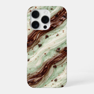 Coque iPhone 16 Pro Conception de marbre Milkshake Menthe Chocolat