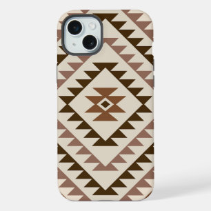 Conception de motif diamant aztèque marron+crème