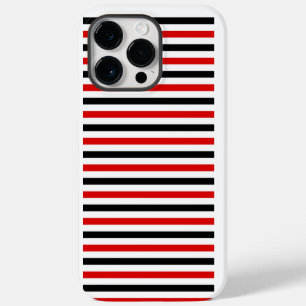 Coque Pour Pour iPhone 14 Pro Max Conception de rayures rouges noires et blanches