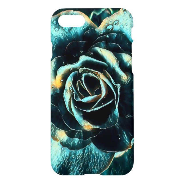 Coque iPhone Conception de rose de bleu (Dos)