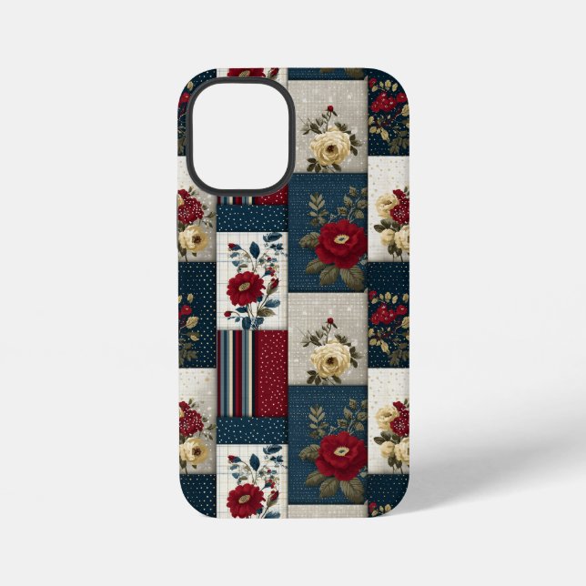 Coque iPhone Conception florale et géométrique rustique (Verso)