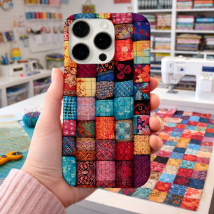 Coque iPhone 16 Pro Conception pour amateurs de patchwork - Art patchw