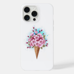 Cône de gaufre glacée Sakura rose