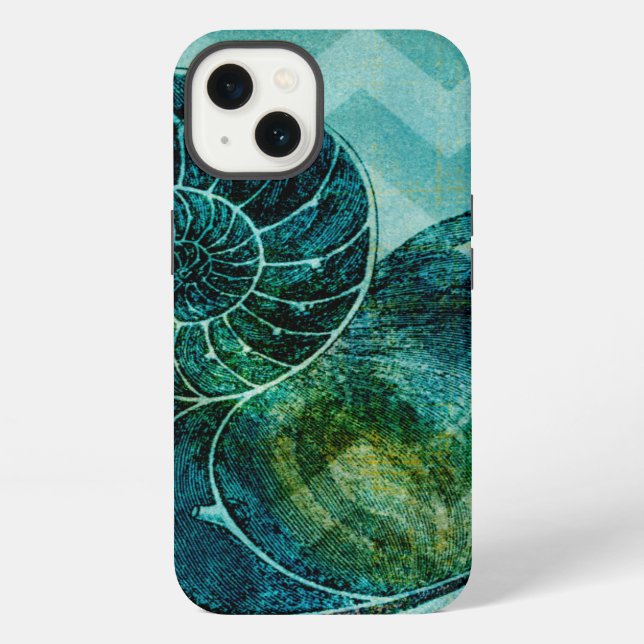 Coque iPhone Conque en spirale Shell de turquoise (Verso)