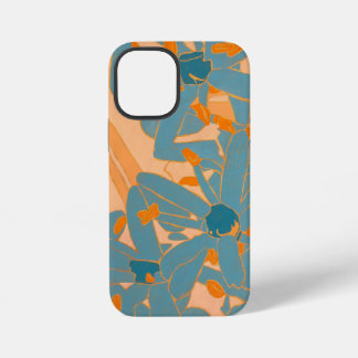 Coque iPhone 12 Mini Contemporary Leaf Design in Peach Phone Cover