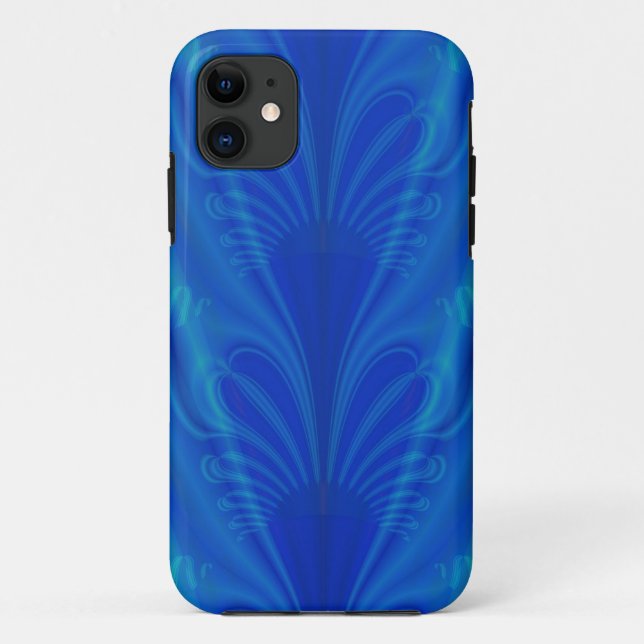 Coque iphone cool bleu fractal (Dos)