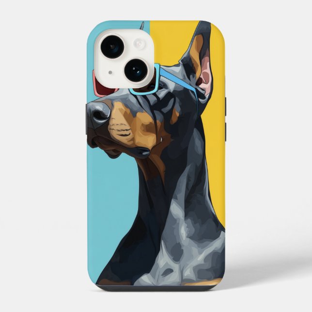 Coque iPhone Cool Doberman with sunglasses (Verso)
