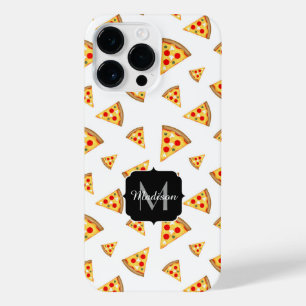 Coque Pour Pour iPhone 14 Pro Max Cool et fun pizza tranches motif Monogram blanc