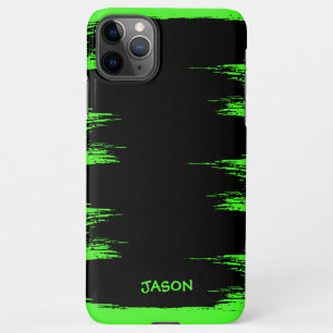 Coque iPhone 11Pro Max Cool Neon Green Brush Stroke Arrière - plan Custom