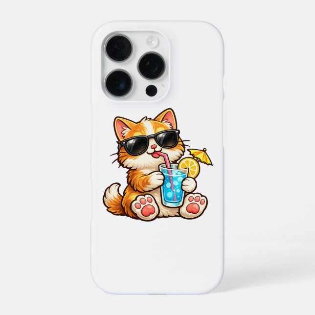 Coque iPhone Cool Summer Cat (Verso)