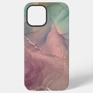 Coque iPhone 12 Pro Max Coque-coque iphone de marbre rose et vert