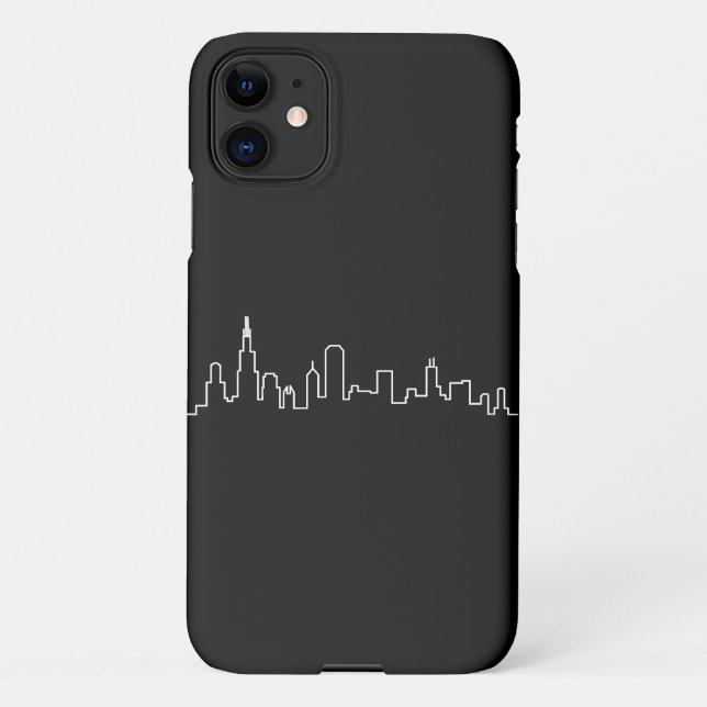 Coque iPhone Coque de l'iPhone 11 Skyline de Chicago (Dos)