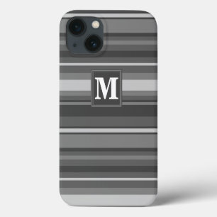 Coque iphone Coque-Mate de bandes grises de monogr