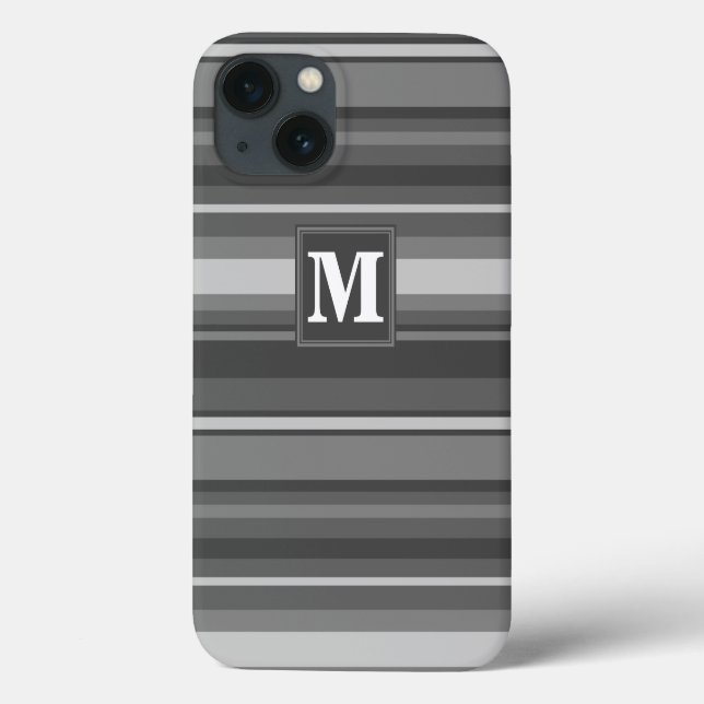 Coque iphone Coque-Mate de bandes grises de monogr (Verso)