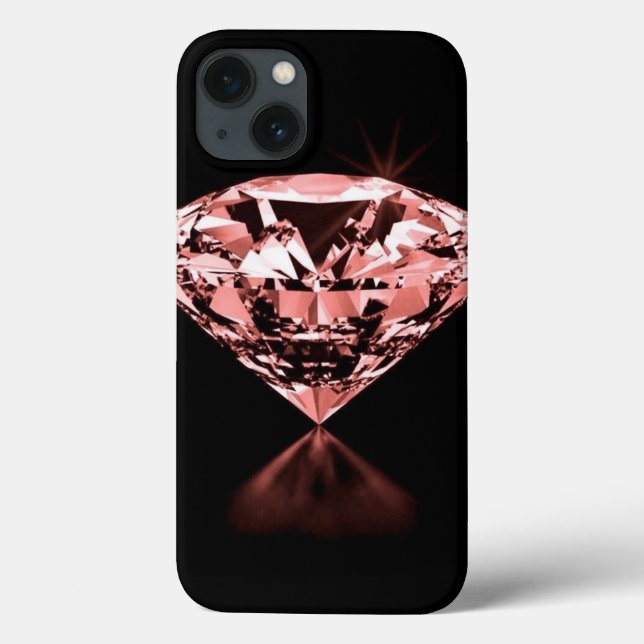 Coque iphone Coque-Mate de diamant rose (Verso)
