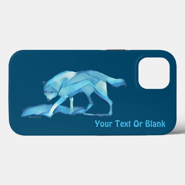 Coque iphone Coque-Mate du loup bleu (Verso (horizontal))