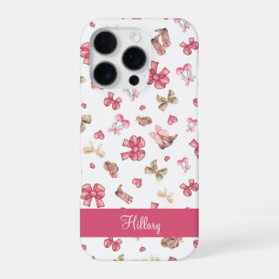 Coque iPhone 16 Pro Coquette fille rose mignon Personnalisée