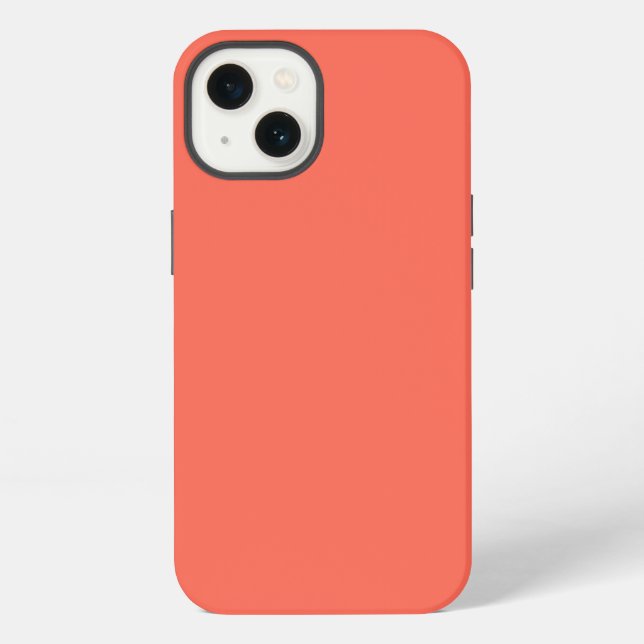 Coque iPhone Corail brillant uni (Verso)