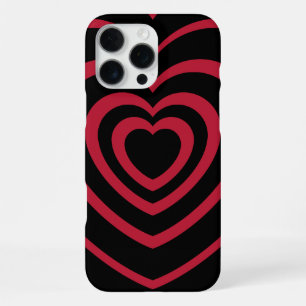 Coque iPhone 16 Pro Max Couche rouge et noir Coeur esthétique