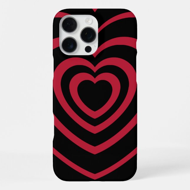 Coque iPhone Couche rouge et noir Coeur esthétique (Verso)
