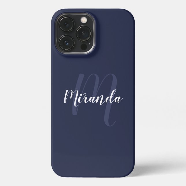 Coque iPhone Couleur personnalisée Monogramme et nom personnali (Verso)
