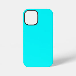 Coque iPhone 12 Mini Couleur solide bleu néon | Classique